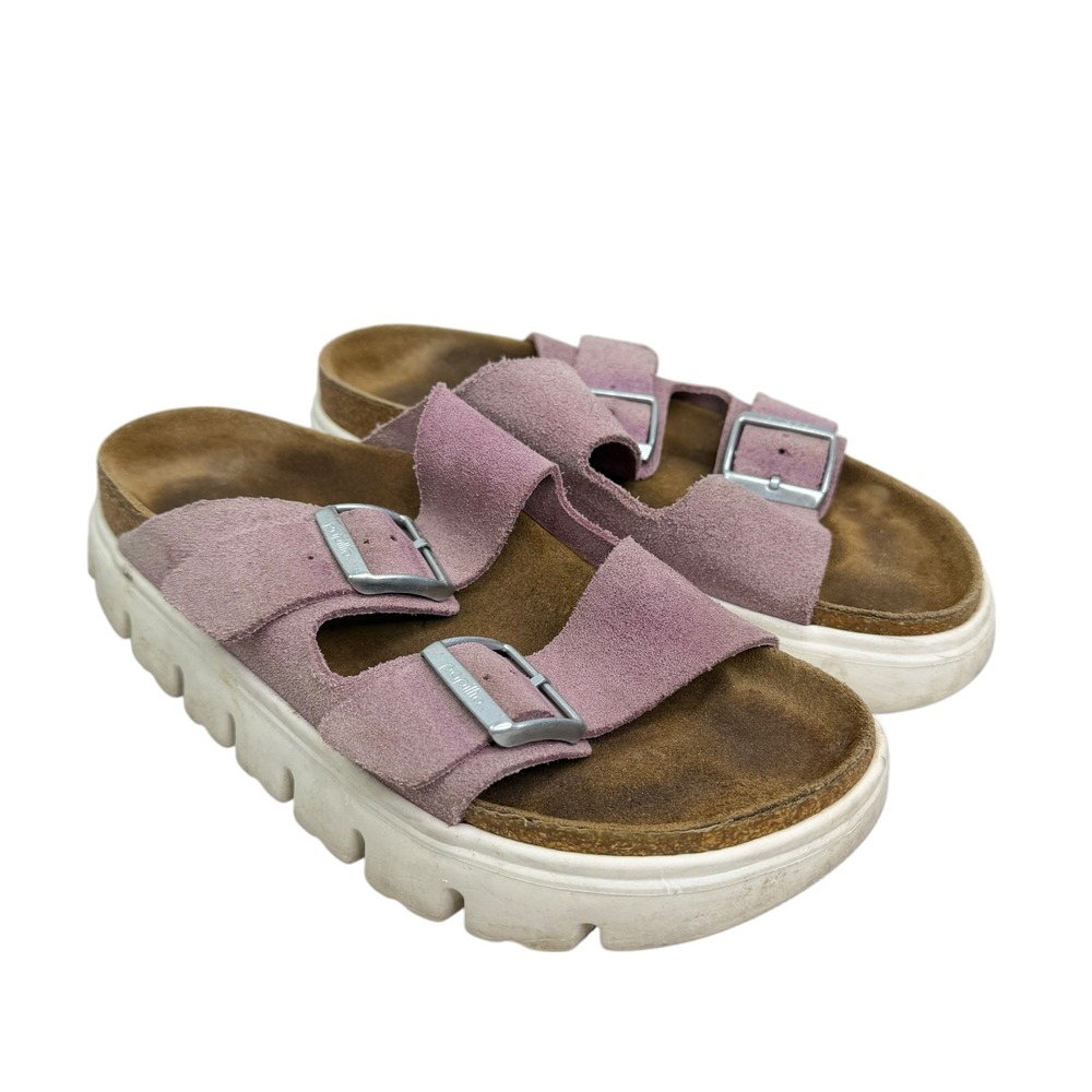 Papillio Birkenstock Arizona Chunky Platform Lug Slide Sandals Purple Boho Sz 39